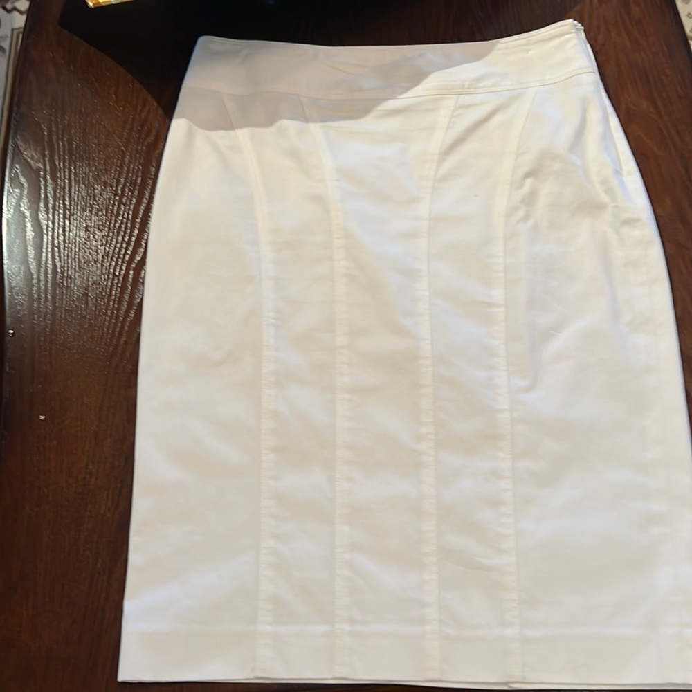 White skirt with front and back details